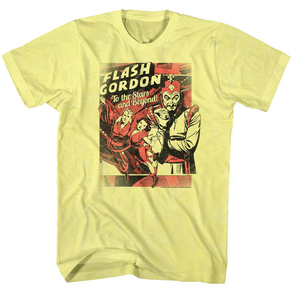 Flash Gordon-To The Stars-Yellow Heather Adult S/S Tshirt - Coastline Mall