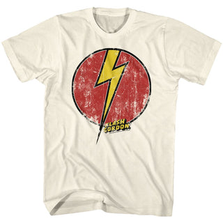 Flash Gordon-Flash Bolt-Natural Adult S/S Tshirt - Coastline Mall