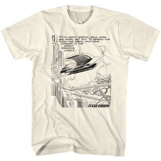 Flash Gordon-Heavy Hearts-Natural Adult S/S Tshirt - Coastline Mall