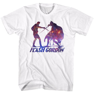 Flash Gordon-Silhouphite-White Adult S/S Tshirt - Coastline Mall