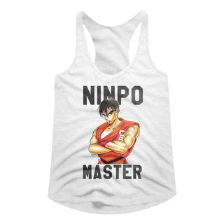 Final Fight-Ninjaskills-White Ladies Racerback - Coastline Mall