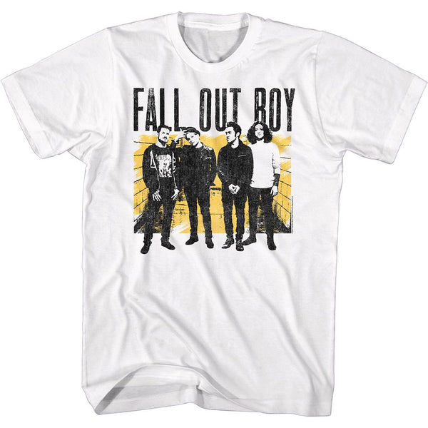 Fall Out Boy - FOB Block Logo White Short Sleeve Adult T-Shirt tee Officially Licensed Clothing and Apparel from Coastline Mall