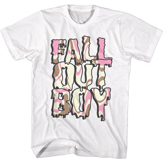 Fall Out Boy - Neapolitan Logo White Short Sleeve Adult T-Shirt tee - Coastline Mall