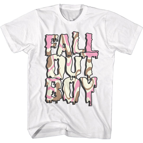 Fall Out Boy - Neapolitan Logo White Short Sleeve Adult T-Shirt tee - Coastline Mall