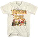 Fraggle Rock - Fraggies And Logo Logo Natural Short Sleeve Adult T-Shirt tee - Coastline Mall