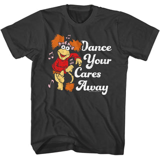 Jim Henson's Fraggle Rock - Dance Your Cares Away Logo Smoke Short Sleeve Adult T-Shirt tee - Coastline Mall