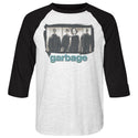 Garbage-Garbage Panels-White Heather/Vintage Black Adult 3/4 Sleeve Raglan - Coastline Mall