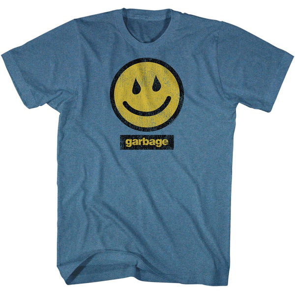 Garbage - Smile | Pacific Blue Heather S/S Adult T-Shirt | Clothing, Shoes & Accessories:Adult Unisex Clothing:T-Shirts - Coastline Mall