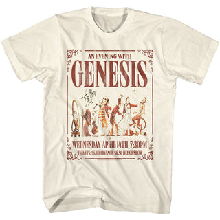 Genesis - Evening With Genesis Poster Logo Natural Short Sleeve Adult T-Shirt