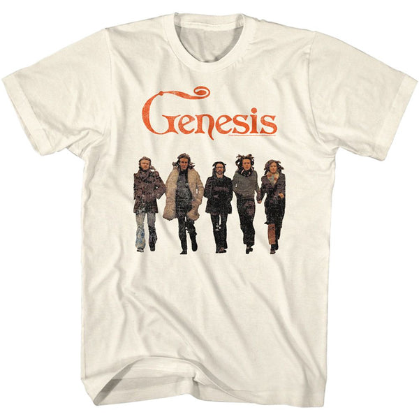 Genesis - Genesis Band logo Natural Short Sleeve Adult T-Shirt - Coastline Mall