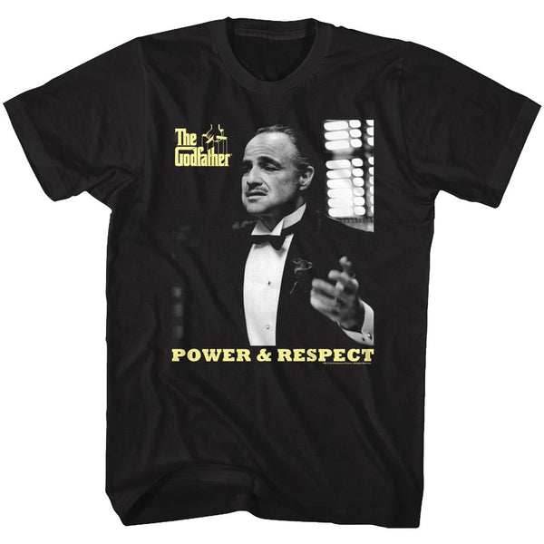 Godfather-Power Respect-Black Adult S/S Tshirt - Coastline Mall