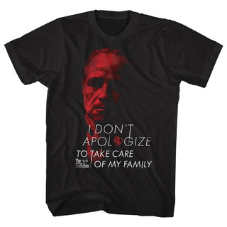 Godfather-No Apologies-Black Adult S/S Tshirt - Coastline Mall