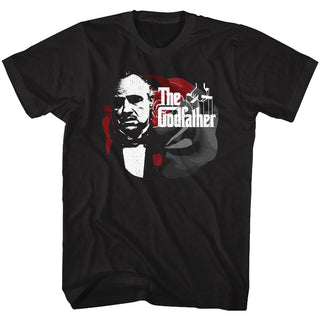 Godfather-Rose & Logo-Black Adult S/S Tshirt - Coastline Mall