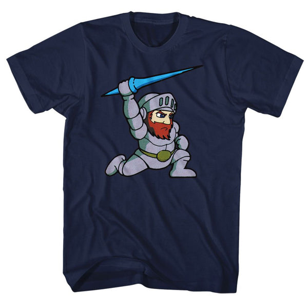 Ghosts 'N Goblins-Arthur-Navy Adult S/S Tshirt - Coastline Mall