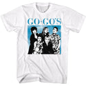 The Go Go's - Group Shot Logo White Adult Short Sleeve T-Shirt tee - Coastline Mall