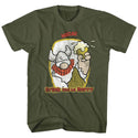 Hagar The Horrible - Drink And Be Merry Logo Military Green Adult Short Sleeve T-Shirt tee - Coastline Mall