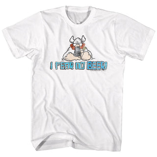 Hagar The Horrible-I Fear No Beer-White Adult S/S Tshirt - Coastline Mall