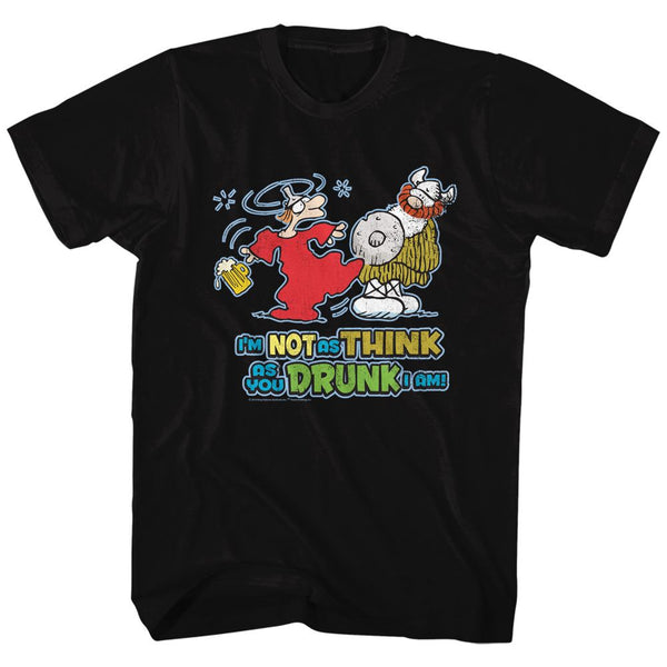 Hagar The Horrible-I'm Not As Think-Black Adult S/S Tshirt - Coastline Mall