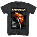 Halloween - The Night He Came Home Logo Black Heather Adult Short Sleeve T-Shirt tee - Coastline Mall