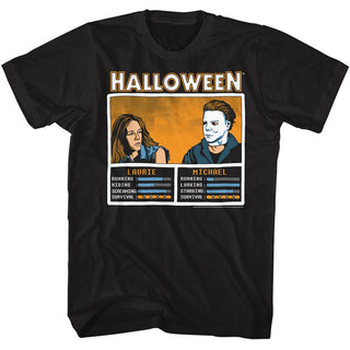 Halloween-Halloween Face Off No Knives-Black Adult S/S Tshirt