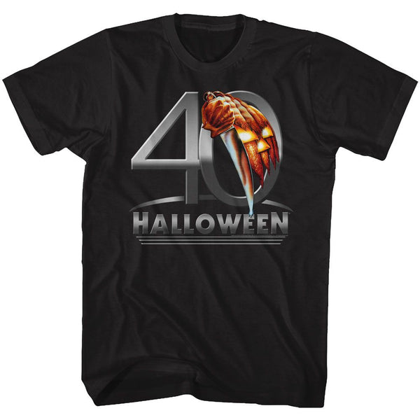 Halloween - 40 Halloween Logo Black Adult Short Sleeve T-Shirt tee Officially Licensed - Coastline Mall
