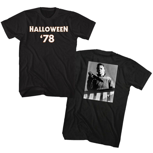Halloween-78-Black Adult S/S Front-Back Print Tshirt - Coastline Mall