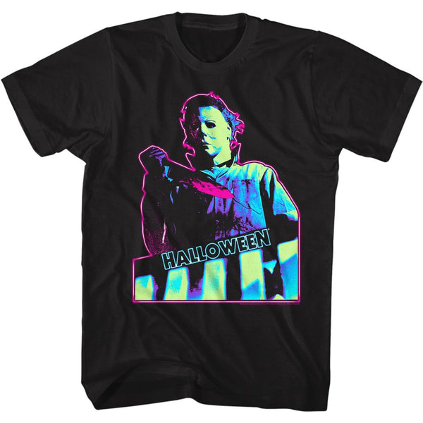 Halloween-Neon Knife-Black Adult S/S Tshirt - Coastline Mall