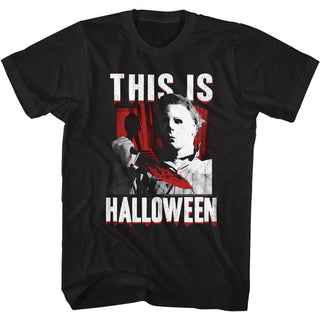 Halloween - This Is Halloween Logo Black Adult Short Sleeve T-Shirt tee - Coastline Mall