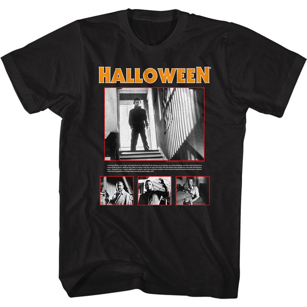 Halloween - Pics and Quote Logo Black Adult Short Sleeve T-Shirt tee - Coastline Mall