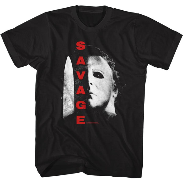 Halloween - Savage Logo Black Short Sleeve Adult Short Sleeve T-Shirt tee - Coastline Mall