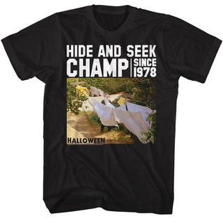 Halloween-Halloween Hide And Seek-Black Adult S/S Tshirt- Coastline Mall