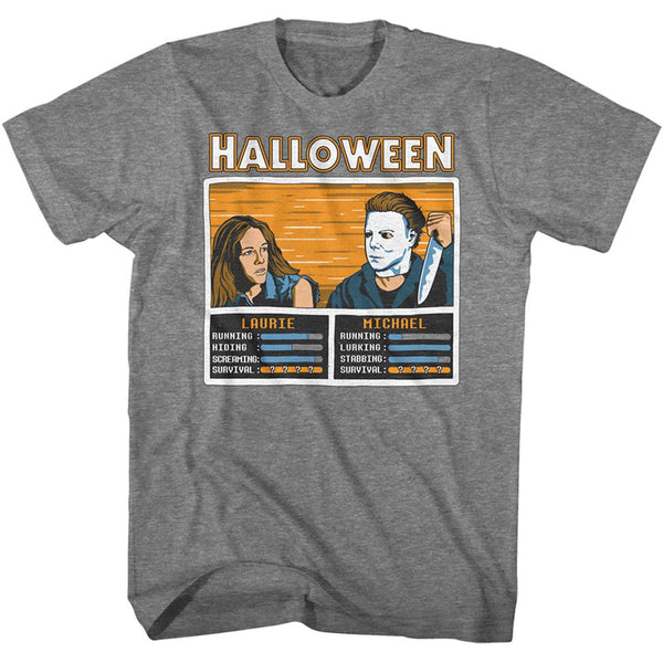 Halloween-Halloween Video Game Versus-Graphite Heather Adult S/S Tshirt