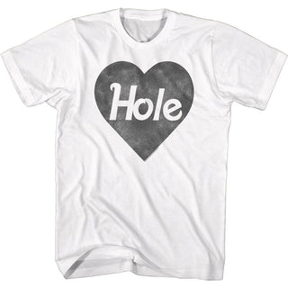Hole - Black Heart Logo | White S/S Adult T-Shirt - Coastline Mall