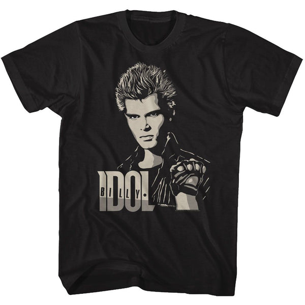 Billy Idol-2 Tone Billy-Black Adult S/S Tshirt - Coastline Mall