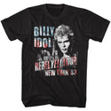 Billy Idol-Ny 83 Flag-Ish-Black Adult S/S Tshirt - Coastline Mall