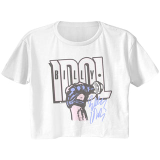 Billy Idol-Idol Fist-White Ladies S/S Festival Cali Crop - Coastline Mall