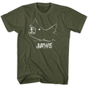 Jaws-Chalkboard-Military Green Adult S/S Tshirt - Coastline Mall