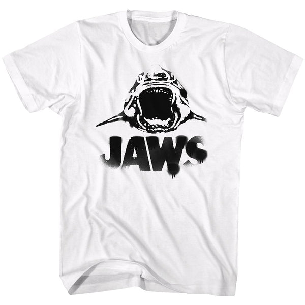 Jaws-Black Logo-White Adult S/S Tshirt - Coastline Mall