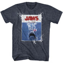 Jaws-Jaws Population-Navy Heather Adult S/S Tshirt - Coastline Mall