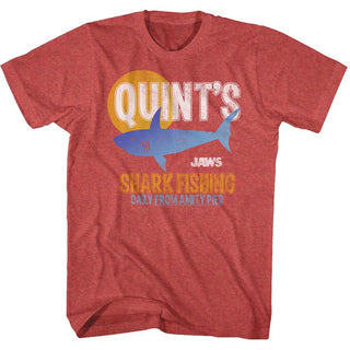 Jaws-Quint Fish-Red Heather Adult S/S Tshirt - Coastline Mall