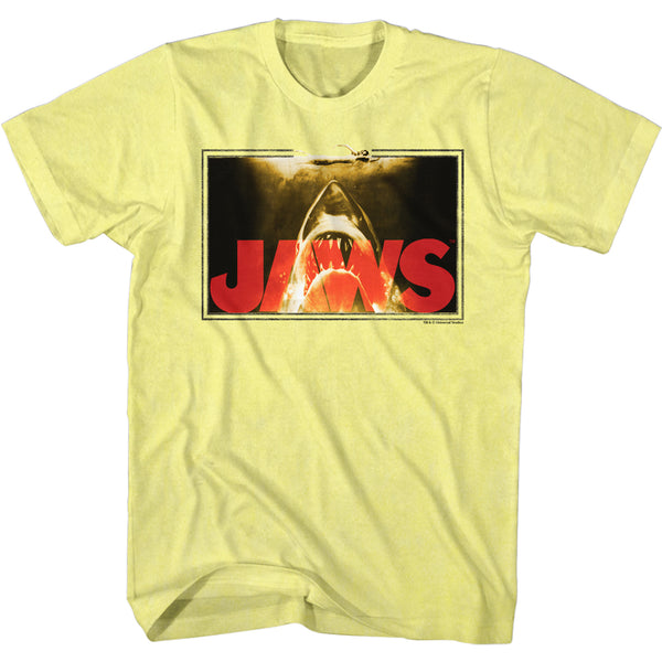 Jaws-Swim Lines-Yellow Heather Adult S/S Tshirt - Coastline Mall