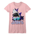 Jaws-Electric Jaws-Pink Juniors S/S Tshirt - Coastline Mall