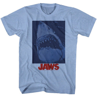 Jaws-Underwaterstyle-Light Blue Heather Adult S/S Tshirt - Coastline Mall