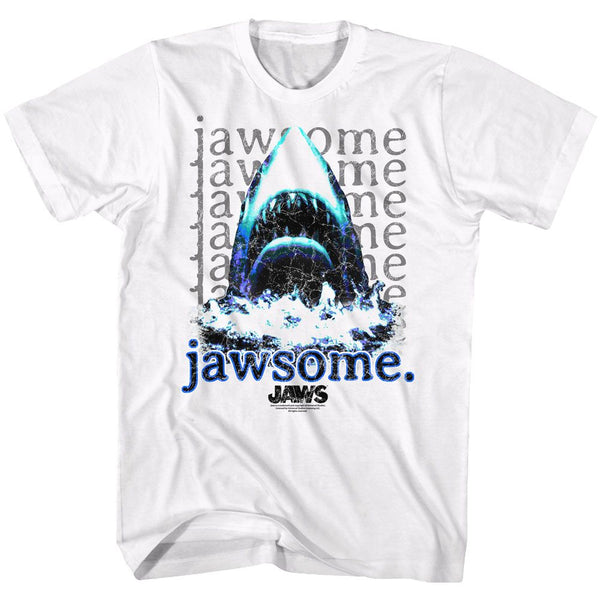Jaws-Jawsome Repeat-White Adult S/S Tshirt - Coastline Mall
