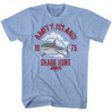 Jaws-Shark Hunt-Light Blue Heather Adult S/S Tshirt - Coastline Mall