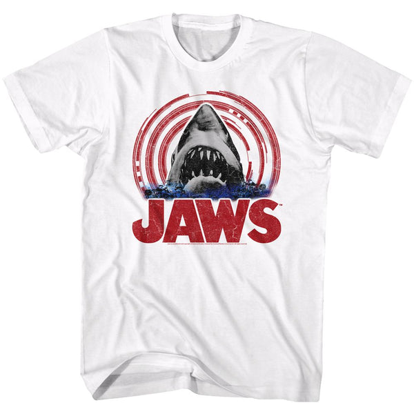 Jaws-Jaws Spiral-White Adult S/S Tshirt - Coastline Mall