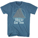 Jaws-Nice To Eat You-Pacific Blue Heather Adult S/S Tshirt - Coastline Mall