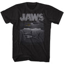 Jaws-Shark Boat-Black Heather Adult S/S Tshirt - Coastline Mall
