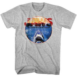 Jaws-Omg-Gray Heather Adult S/S Tshirt - Coastline Mall