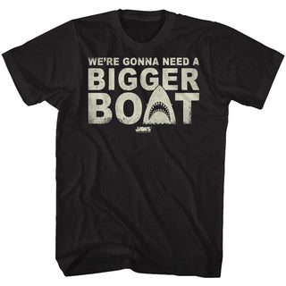 Jaws-Bigger Boat-Black Adult S/S Tshirt - Coastline Mall